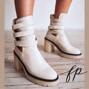 Free People Jesse Leather Cut-Out Boots
